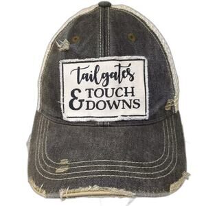 Headmost Trucker Hat Gray Beige OS Tailgates Touchdowns Distressed Snapback Hat